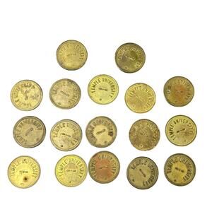 Vintage Temple University Parking Check Coin Lot 17 Tokens Philadelphia Owls